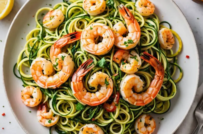 Zucchini Noodles with Lemon Garlic Shrimp