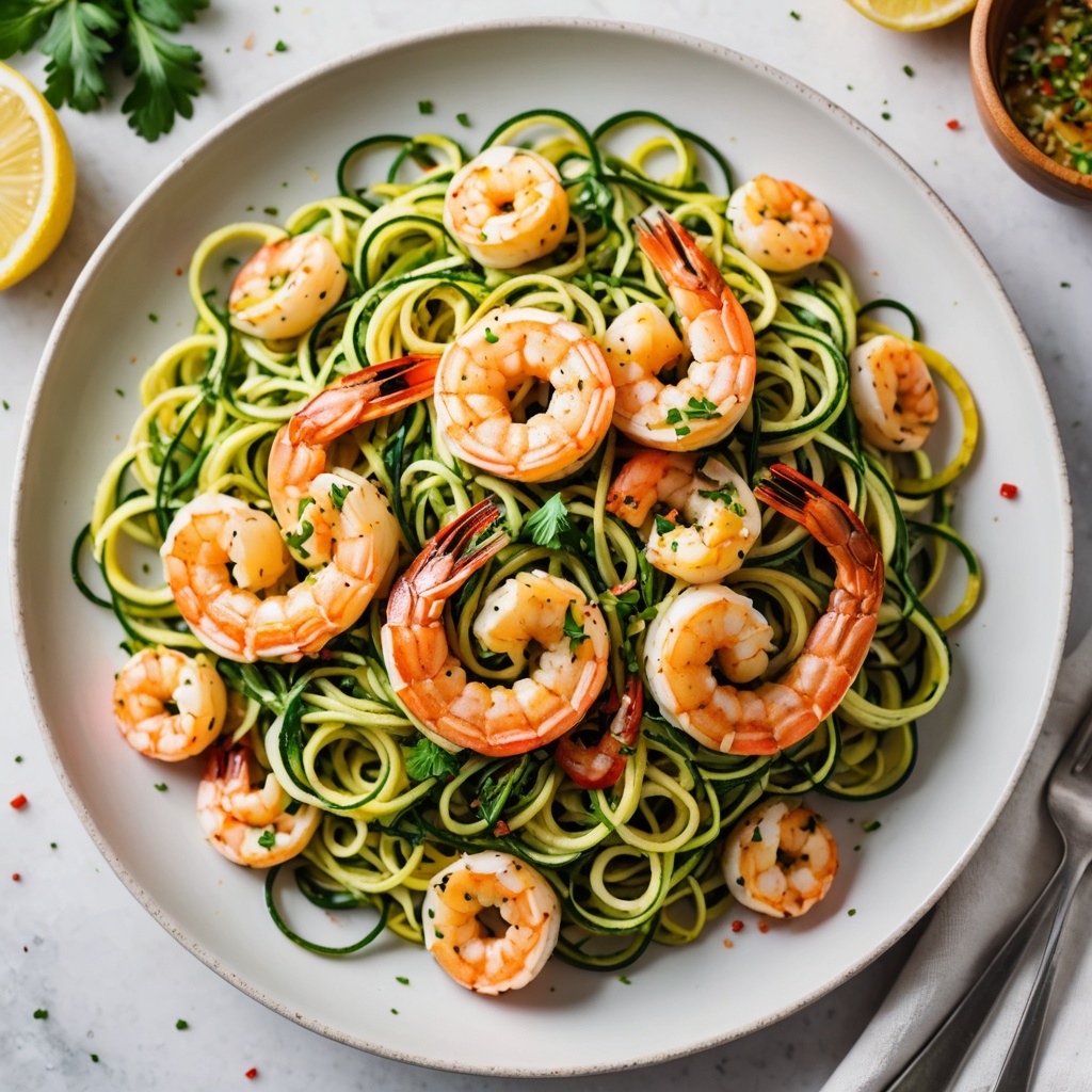 Zucchini Noodles with Lemon Garlic Shrimp