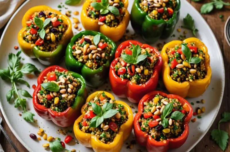 Quinoa-Stuffed Bell Peppers with Mediterranean Flair