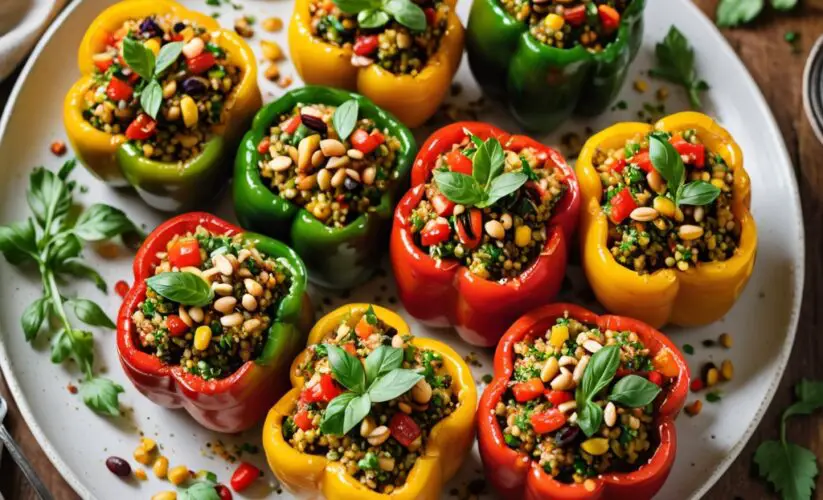 Quinoa-Stuffed Bell Peppers with Mediterranean Flair