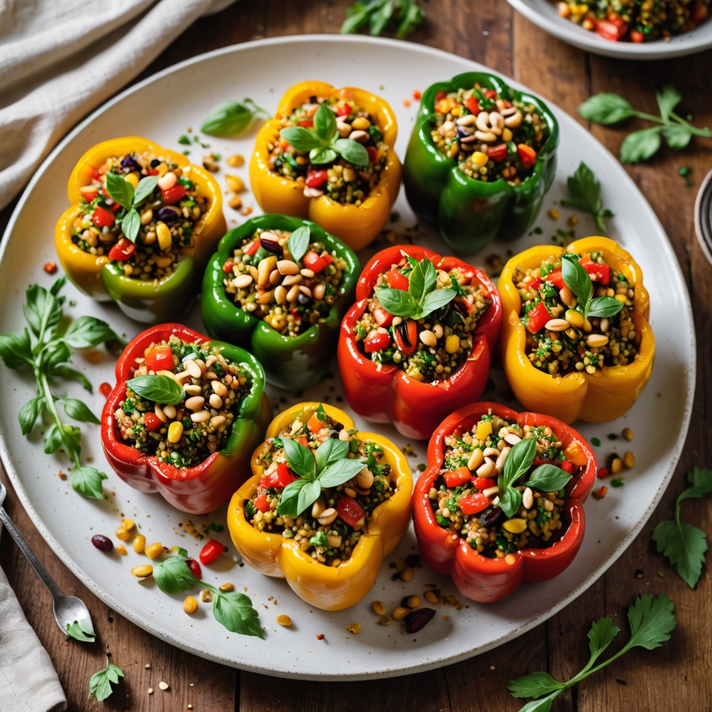 Quinoa-Stuffed Bell Peppers with Mediterranean Flair