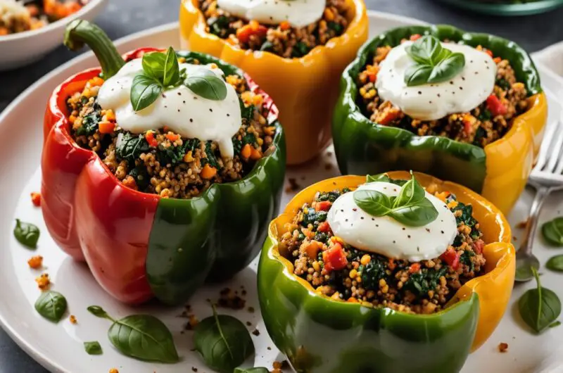 Quinoa-Stuffed Bell Peppers with Lean Turkey and Spinach