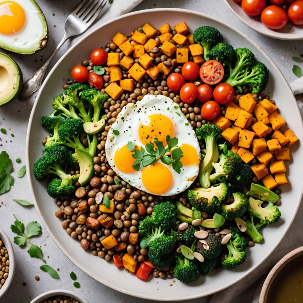 High-Protein Lentil and Vegetable Power Bowl