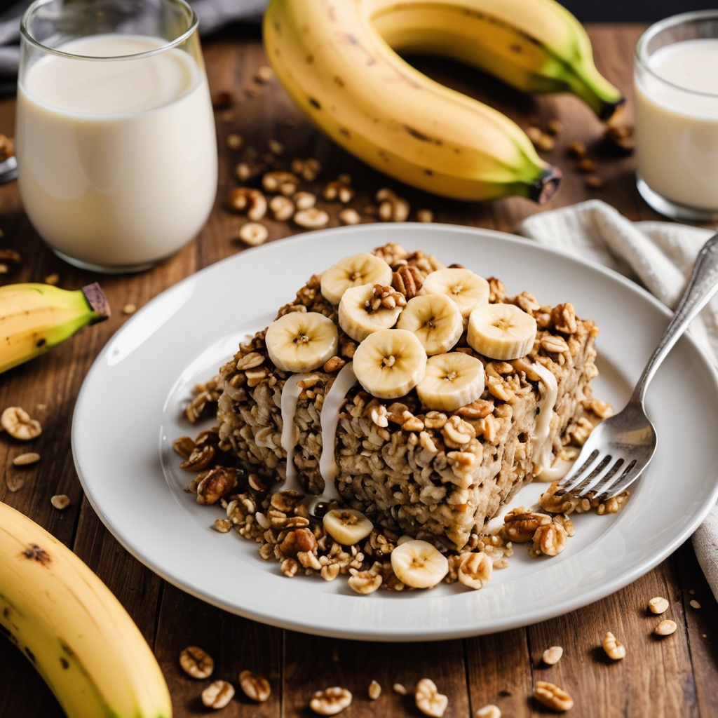 Vegan Banana Baked Oatmeal with Cinnamon – Healthy Breakfast Recipe