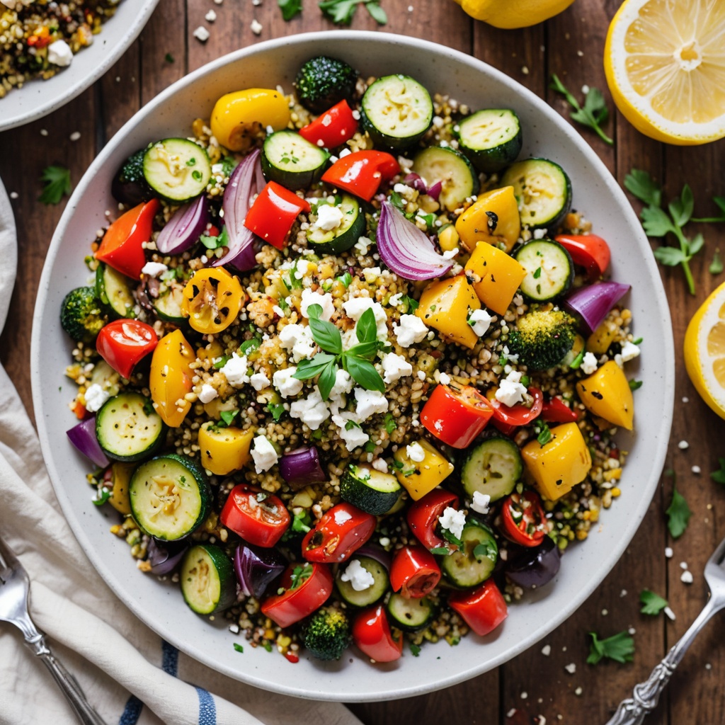 Zesty Lemon Herb Quinoa with Roasted Vegetables