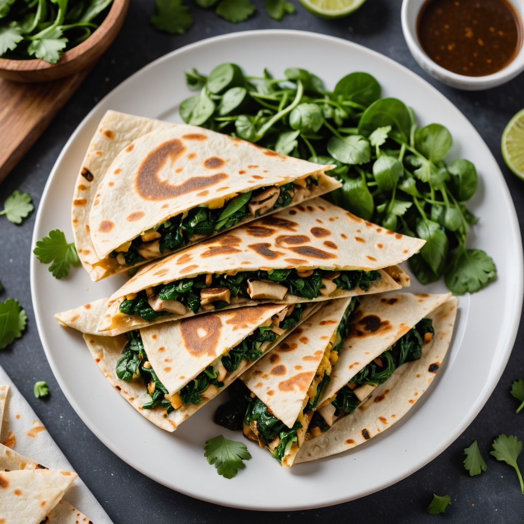 Spinach and Mushroom Quesadillas