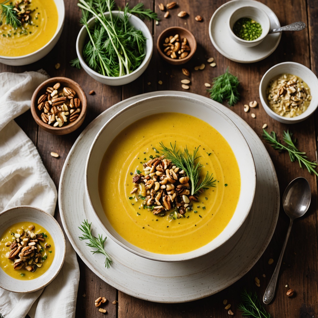 Radiant Fennel Leek Soup with Walnuts & Turmeric