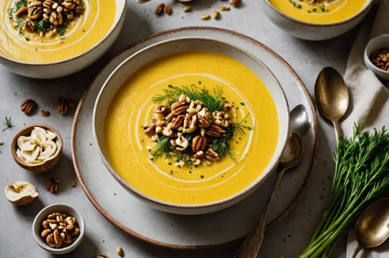 Radiant Fennel Leek Soup with Walnuts & Turmeric