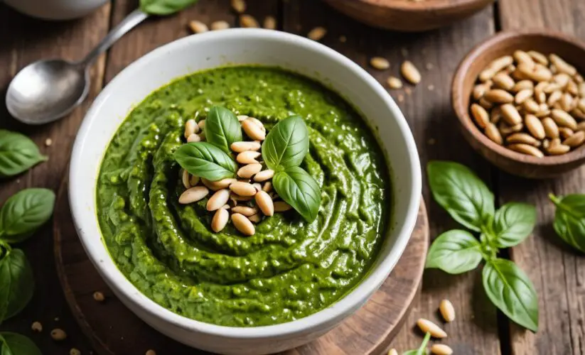 Easy Vegan Basil Pesto Sauce | Dairy-Free & Delicious